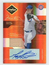 2005 LEAF LIMITED #24/25 MARK PRIOR GAME USED BAT AUTOGRAPH MONIKERS ORANGE