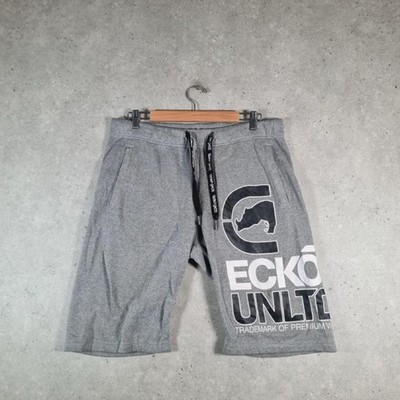 Vintage Ecko Untld Sportswear Fleece Shorts Herren W36 grau BA6674
