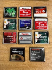Used Compact Flash memory cards - 4gb to 16gb - all erased and tested