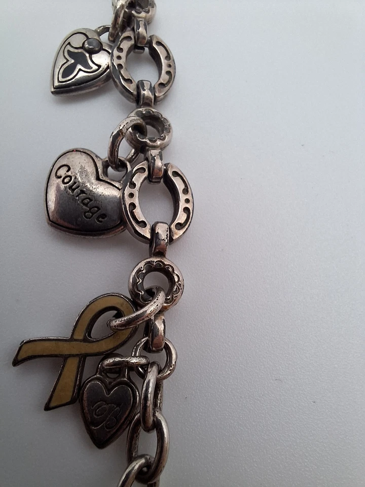 Pulsera de colección firmada por Brighton fuerza confianza coraje amor enchapada en plata Foto 3 de 4