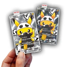 Team Skull Pikachu Credit Card Skin - Glossy Vinyl Decal Sticker Cover