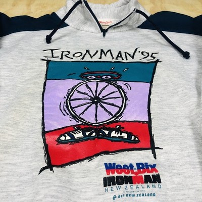 RARE VTG 1995 Ironman Triathlon Med Cycling Sweatshirt Mock Weet-Bix New Zealand