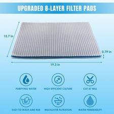 8D Aquarium Filter Media 8-Layer Filter Pads Bio Sponge Foam for Fish Tank Pond