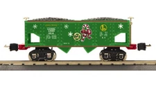 MTH / LIONEL O GAUGE TINPLATE 2816 CHRISTMAS HOPPER CAR W/ COAL LOAD 11-70028!
