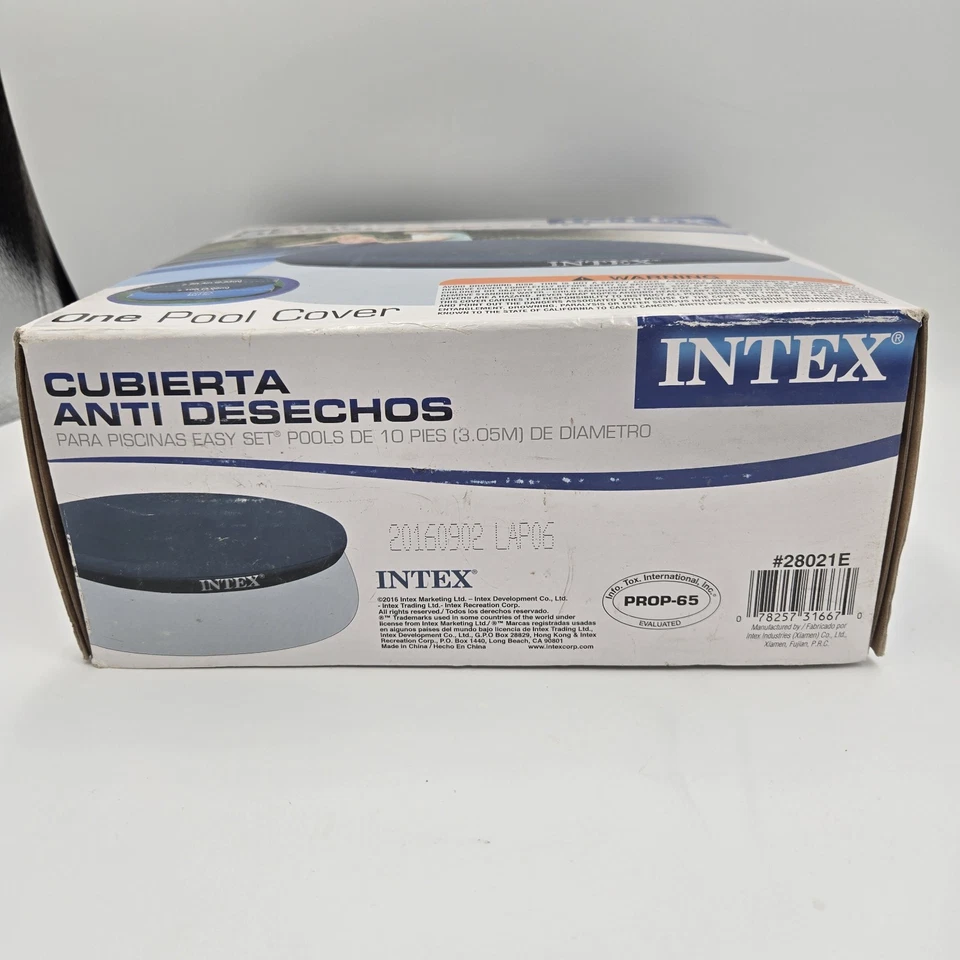 NEW Intex 10 Foot Easy Set Round Above Ground Pool Cover Debris Vinyl Cover Blue - Image 4 of 4