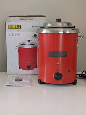 Buffalo Soup Kettle with Handles 5.7 litre ltr Hinged Lid Red - GH227 Catering