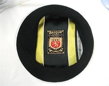 VINTAGE 1960S BLACK WOOL BASQUE BERET MADE IN FRANCE UNISEX SZ SMALL 9 1/2
