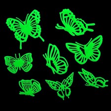 2 Set Glow In The Dark Dark Butterfly Decorations Wall Stickers Removable Kids
