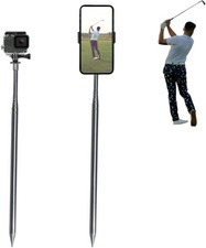 Golf Monopod Selfie Stick, Portable Phone Camera Spike Stake for Silver