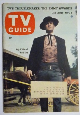 NY May 2 TV Guide 1959 WYATT EARP Hugh O'Brian JACK WEBB Barbara Stanwyck