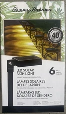 NEW Tommy Bahama Solar Path Lights LED Down Light, 40 Lumen, Black, 6 Pack!