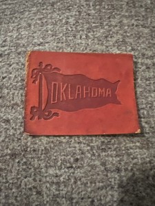 Vintage 1910s  OKLAHOMA TOBACCO LEATHER Insert card patch