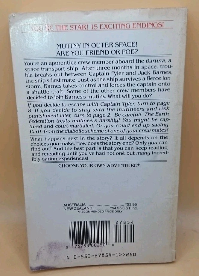 Mutiny in Space -Choose Your Own Adventure - No. 90 - Edward Packard 1989 - Image 2 of 4