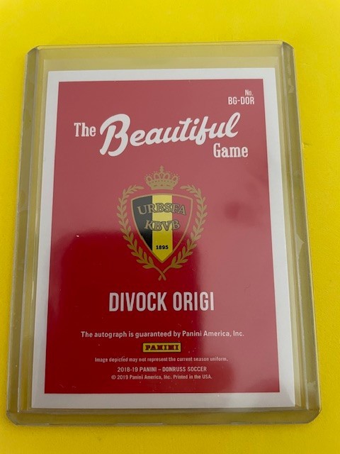 Divock Origi 2018 Donruss Beautiful Game Auto #BG-DOR Belgium view 2