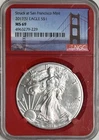 2017-S Silver Eagle S$1 Struck at San Francisco MS69 NGC Red Label