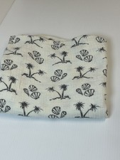 Aden  Anais White Label Baby Blanket Palm Tree Sea Shell Muslin Swaddle Lovey