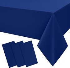Disposable Table Cloth 3 Pack, 54 x 108 Inch Waterproof Plastic Tablecloth,