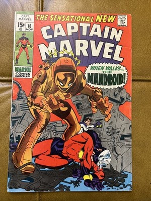 VINTAGE CAPTAIN MARVEL #18 Comic Book NOVEMBER 1969 GOOD