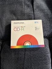 MEMOREX CD-R 5 PACK 52X 700MB 80 MIN COOL COLORS IN JEWEL CASES NEW SEALED