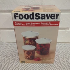 FoodSaver 3 Piece Vacuum Storage Canister Set - Brand New In Open Box