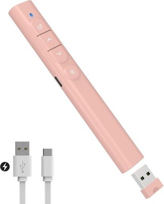 Presenter, Wiederaufladbarer Powerpoint Fernbedienung, Wireless Pointer Rosa