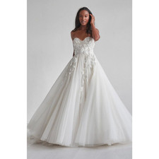Watters Bellissima Wedding Dress Size 10 Ivory Floral Tulle NWT Sample Gown