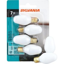 C7 Night Light Bulbs 120V 7W Warm White E12 Candelabra Base 4 Pack