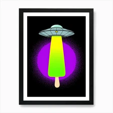 Alien Ice Cream Pop Art Art Print Framed Wall Art Poster Canvas Print Picture