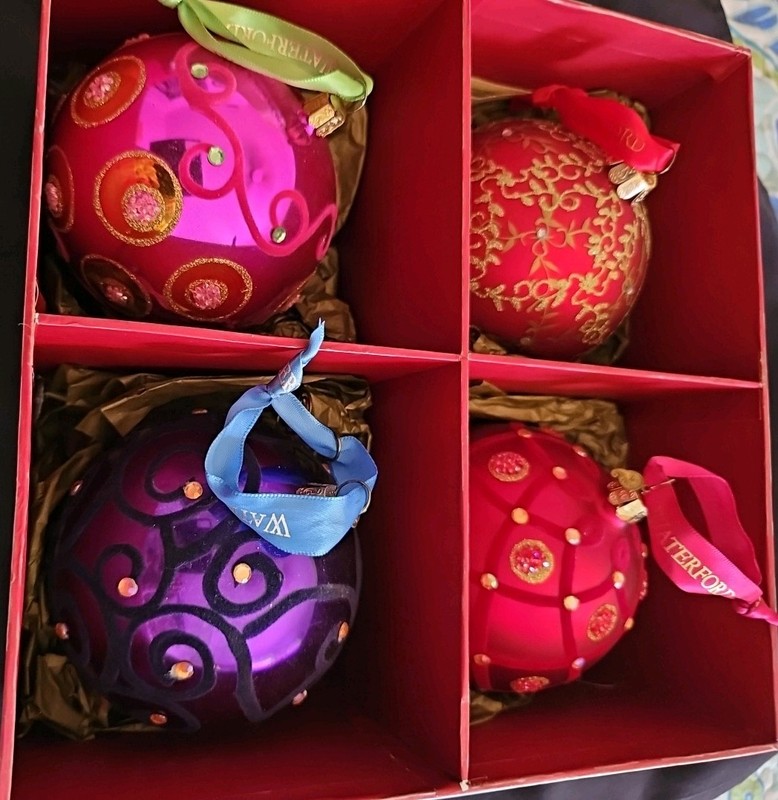 4 Waterford Charisma Ornament  Ball Christmas Holiday Ornament In Box