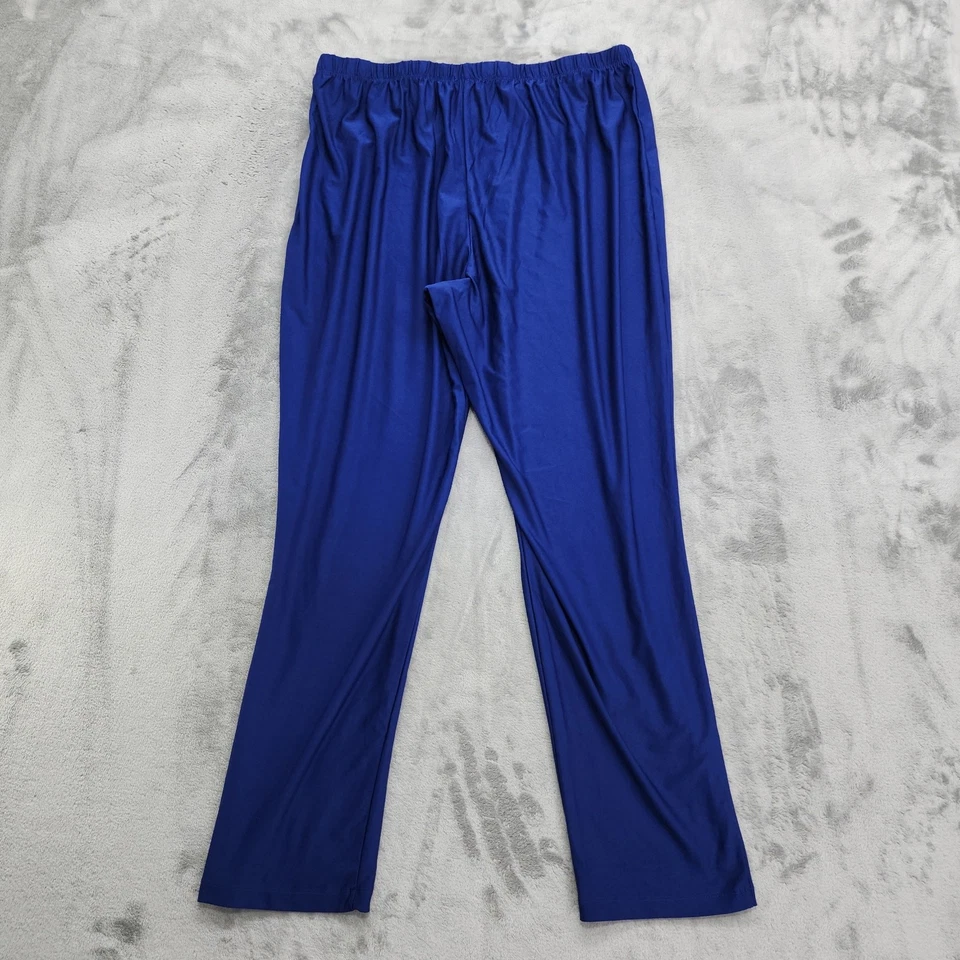 Slinky Brand Pants Womens 1X Blue Pull On High Rise Tapered Ankle Stretch Casual - Image 2 of 4