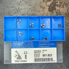 Qty 7 BIG Kaiser TPGT 070201 651.823 ISO K10 Grade Carbide Inserts