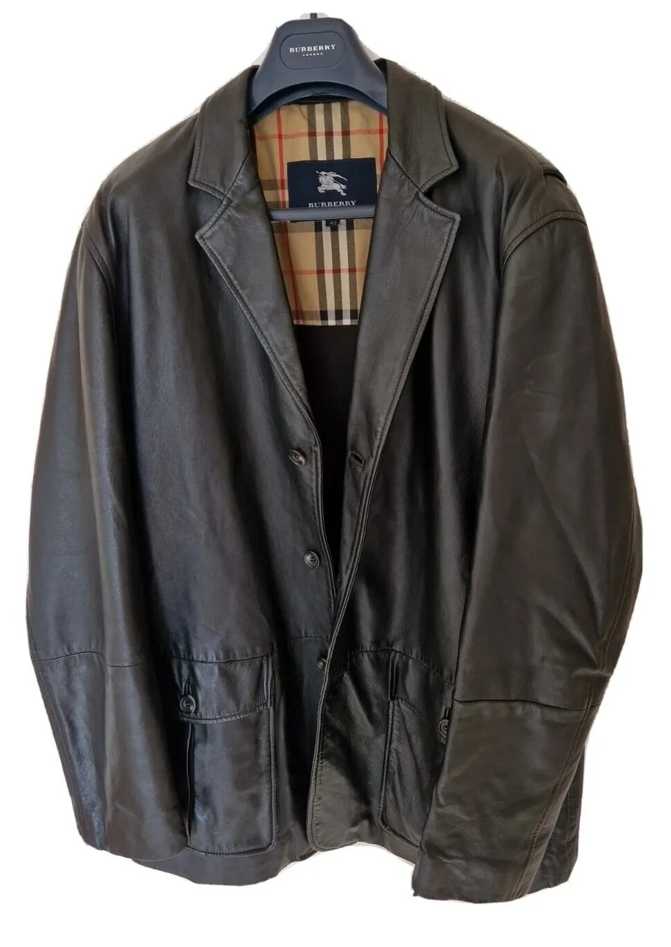 Giacca cappotto in pelle uomo LONDON by BURBERRY taglia EU52 UK42 Large...prezzo consigliato £1.995