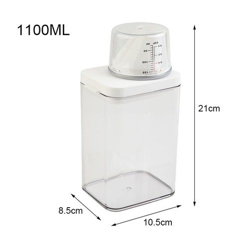 1500ml Plastikbox mit Deckel für Waschpulver und Seife inklusive Messbecher - Bild 4 von 60