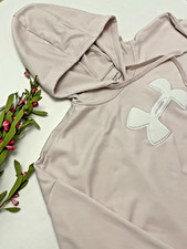 Under Armour Women's Fleece Chenille Logo Pink Pullover Hoodie XXL