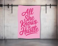 Inspirational Hustle Tapestry - Motivational Wall Art for Home Gym  Dorm Decor