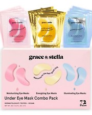Under Eye Mask 72 Pairs Gold Pink Blue - Vegan Cruelty-Free Self Care