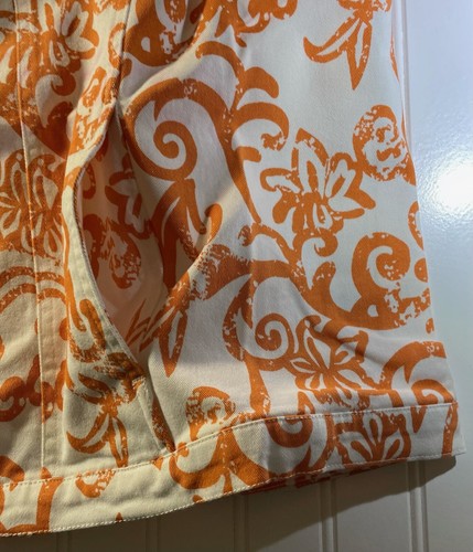 D & Co Denim And Company White and Orange Stretch Denim Jacket Size 3X - Picture 4 of 7