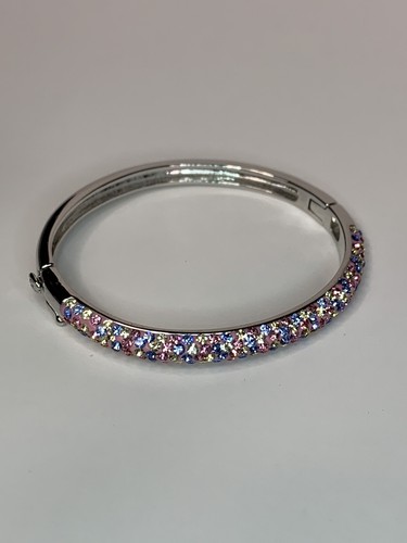 Bracciale Bambino Bambino Pavimentazione Cristallo Placca Argento Rosa Blu Giallo Jr Gioielli Nuovo con scatola 5 - Foto 2 di 24