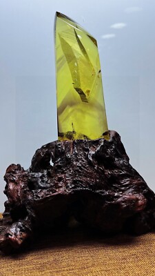 3.48lb Top rare Natural citrine quartz raw mineral quartz Decor gift+base