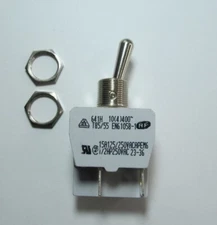 APEM 641H/2 PANEL MOUNT ON-OFF TOGGLE SWITCH DPST 15A 250-VAC WITH MOUNTING NUTS