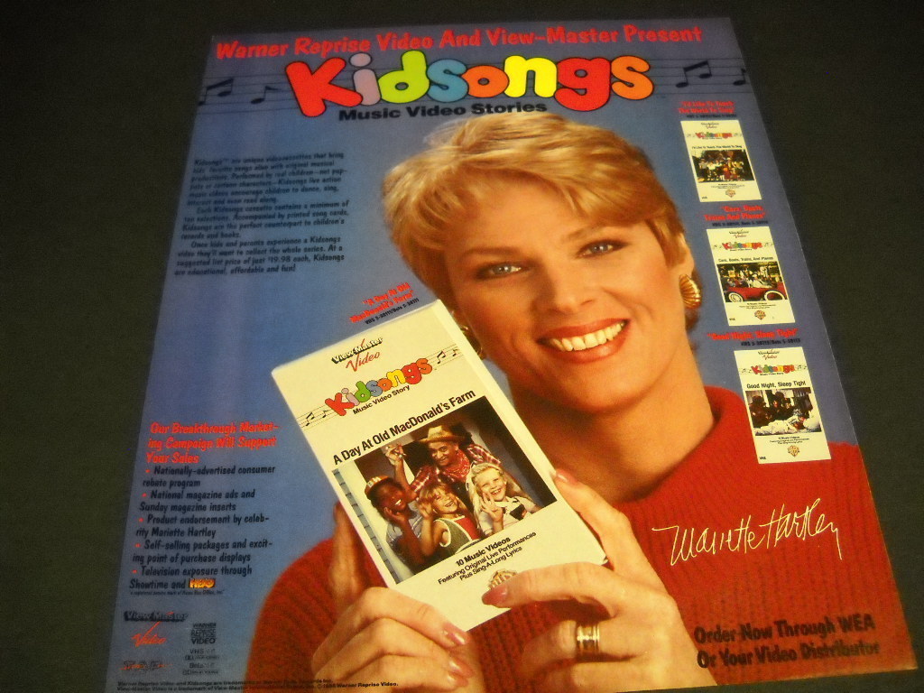 KIDSONGS pitched by MARIETTE HARTLEY 1986 music business PROMO POSTER