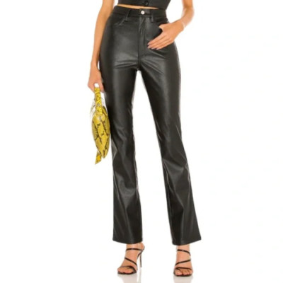 NEW DANIELLE BERSTEIN x WEWOREWHAT Size 29 Black Croc Embossed Faux Leather Pant