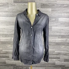 DIVIDED by H&M Button Down Long Sleeve Gray Casual Shirt Women's Size 10