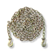 1 Pack Heavy Duty G70 5/16" x 20' Transport Binder Chain w/ Grab Hooks 4700 LBS