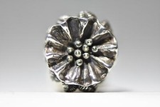 flower ring marcasites vintage sterling silver women