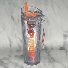 NEW 2025 Dunkin 24oz Insulated Tumbler Acrylic Orange **FREE GIFT W/PURCHASE**