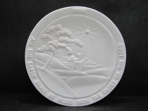 2000 Frankoma Pottery Christmas Plate with Paperwork and  Box