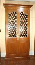 American Tall Display Cabinet | Glass Door Bookcase or Wine Storage Unit
