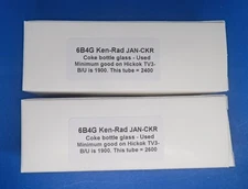 KEN-RAD VINTAGE 6B4G AUDIO VACUUM TUBES. USED.  TESTED. **PAIR**