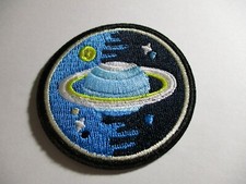 Saturn Iron On Sew On Embroidered Patch 2.5" in Diameter Space
